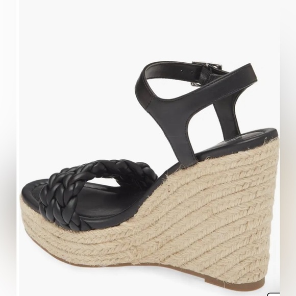 BP. Goldie Braided Wedge Sandal in black - Picture 2 of 15